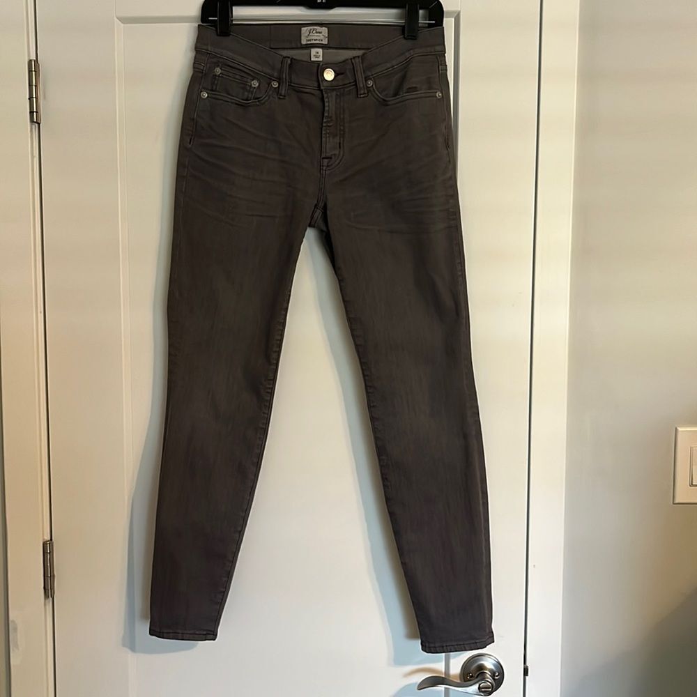 JCrew Toothpick in Gray Skinny Stretch Ankle Jeans Size 28